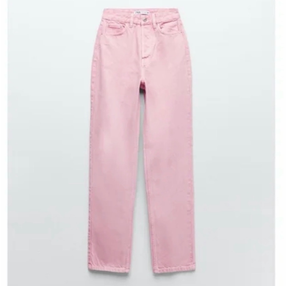 Zara High-waisted Straight Leg Ankle Length Jeans